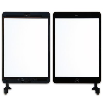 Тачскрін APPLE iPad Mini/Mini 2 з мікросхемою і кнопкою Home чорний 00-00020077 фото