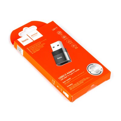 Адаптер USB(m) - Type-C(f) HOCO UA17 чорний 00-00023736 фото