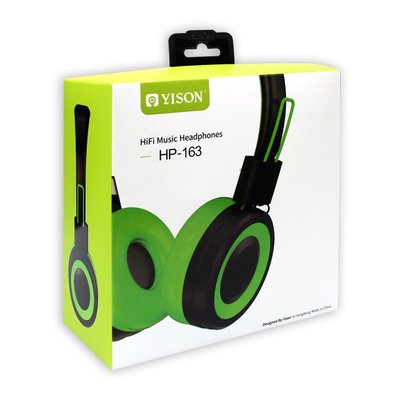 Навушники YiSON HP-163 Stereo, зелені 00-00017427 фото