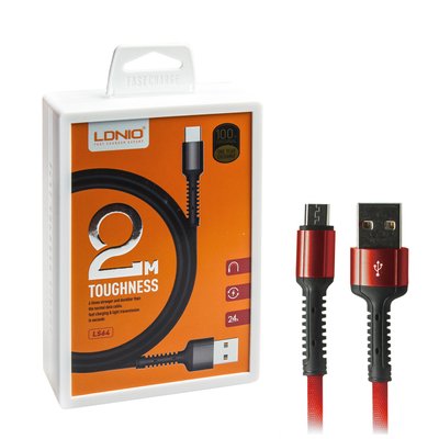 Кабель USB - Micro USB LDNIO LS64 2м красный 00-00020816 фото