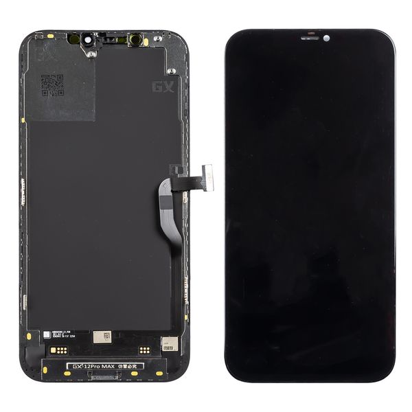 Дисплей APPLE iPhone 12 PRO Max (AMOLED) (GX-SOFT) з чорним тачскріном 00-00120912 фото