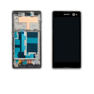 Дисплей SONY D2502/D2533 Xperia C3 c чорним тачскріном і рамкою 00-00001442 фото