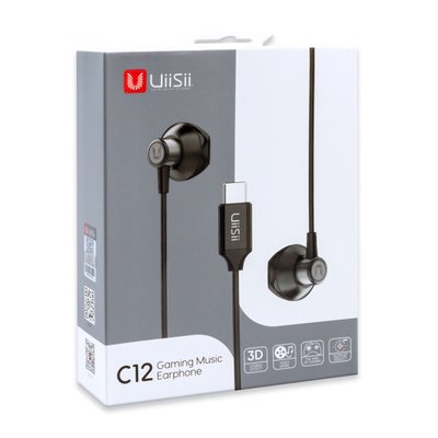 Навушники UiiSii C12 Type-C, чорні 00-00020867 фото