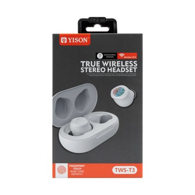 Навушники Bluetooth YiSON TWS-T3 бездротові, білі 00-00020909 фото