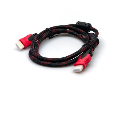 Кабель HDMI-HDMI ПП 1,5 м з 2-ма фільтрами чорно-червоний 00-00018892 фото