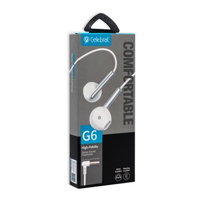 Навушники CELEBRAT G6 не вакуумні, білі 00-00020128 фото