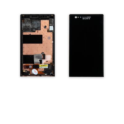 Дисплей SONY LT22/LT22i Xperia P с черным тачскрином и рамкой оригинал 00-00001460 фото