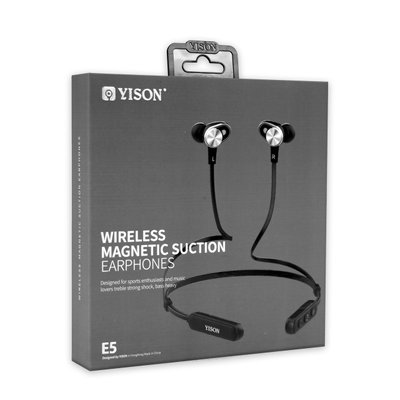 Навушники Bluetooth YiSON E5 Wireless Magnetic Suction вакуумні з гарнітурою, чорні 00-00018173 фото