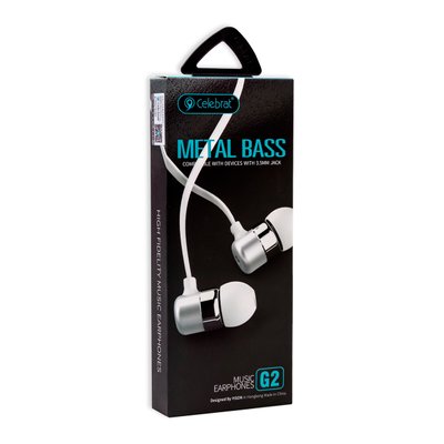 Навушники CELEBRAT G2 вакуумні з гарнітурою, білі 00-00020135 фото