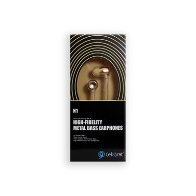 Навушники CELEBRAT N1 вакуумні, золотисті 00-00015731 фото