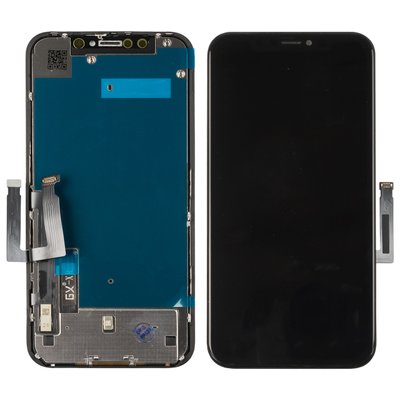 Дисплей APPLE iPhone XR (IPS) (GX) із чорним тачскрином 00-00024355 фото