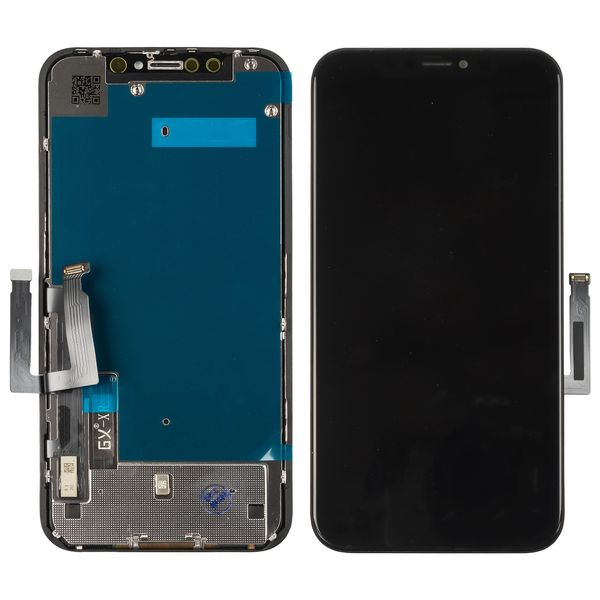 Дисплей APPLE iPhone XR (IPS) (GX) із чорним тачскрином 00-00024355 фото