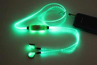 Наушники LIGHT светодиодные зеленые 00-00011899 фото
