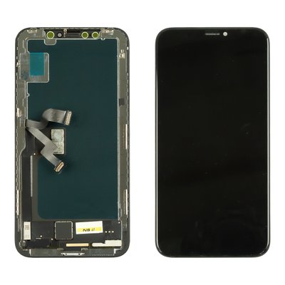 Дисплей APPLE iPhone X (IPS) (IN CELL) (RJ) (COF) з чорним тачскріном 00-00024357 фото