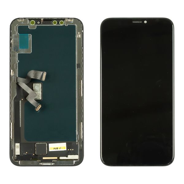 Дисплей APPLE iPhone X (IPS) (IN CELL) (RJ) (COF) з чорним тачскріном 00-00024357 фото