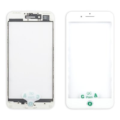 Скло тачскрина APPLE iPhone 7 Plus біле, з рамкою і OCA плівкою 00-00024670 фото