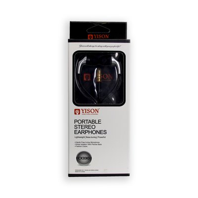 Навушники YiSON CX330 вакуумні з гарнітурою, чорні 00-00015747 фото