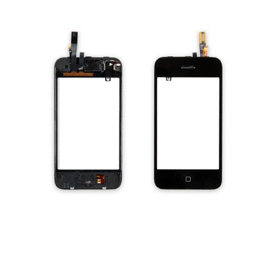 Тачскрін APPLE iPhone 3 кнопки Home, шлейфом і рамкою, чорний 00-00001552 фото
