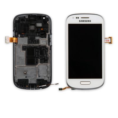 Дисплей SAMSUNG i8190 Galaxy S3 Mini з білим тачскріном і рамкою 00-00001098 фото