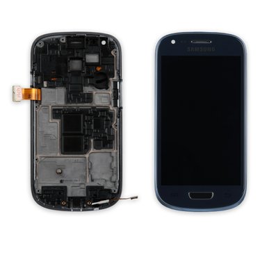 Дисплей SAMSUNG i8190 Galaxy S3 Mini з синім тачскріном і рамкою 00-00001099 фото